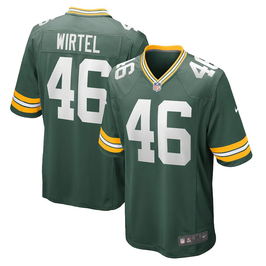 Men Green Bay Packers 46 Steven Wirtel Nike Green Game NFL Jersey
